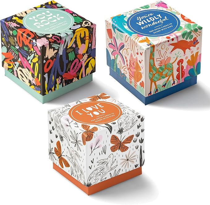 Compendium ThoughtFulls for Kids – 3-Pack of You’re Wildly Wonderful, You Rock, I Love You – 90 Pop-Open Cards to Share with Kids, Each with a Different Inspiring Message Inside