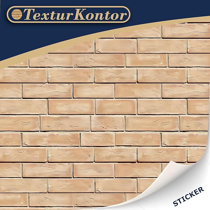 3 Sheets Self-Adhesive Wall Cladding for Dollhouse 1:12 Scale (Creme Colored Bricks 2)