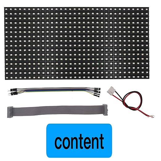 EEEEE P10 Red LED Panel Display Large Size 32cm X 16cm, 512 pcs of LED, Each Individual addressable, Controlled by Uno r3 with Arduino IDE.