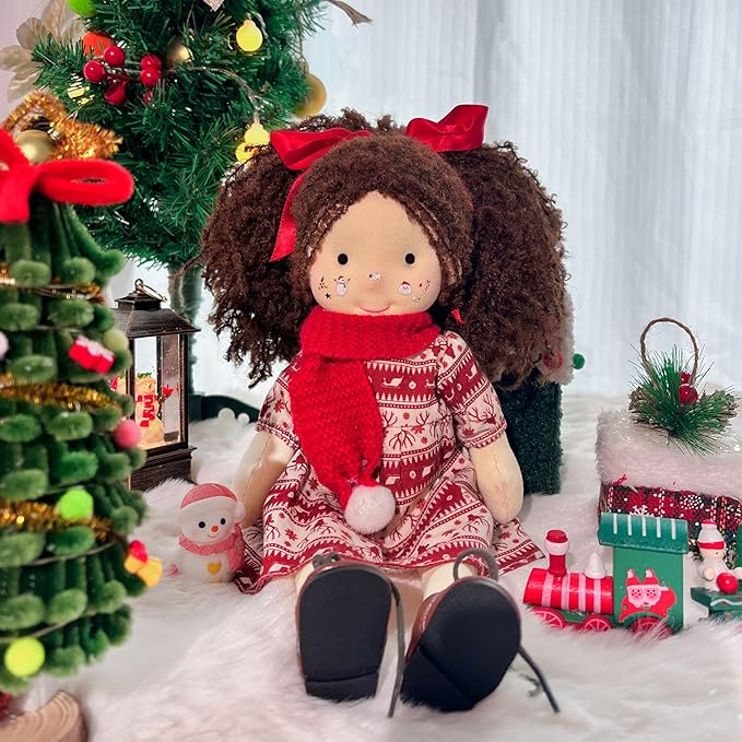 BlissfulPixie Waldorf Handmade Rag Doll - Personalized Collectors Plush Doll for Kids Birthday Present with Beautiful Present Box - Skylar 12"