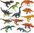 SpriteGru 12 Dinosaur Figurines for Kids, Plastic Animal Toys Tiny Portable Dinosaur Figures Playset Montessori Toy Educational Game for Homeschool Preschool Toddler Kids