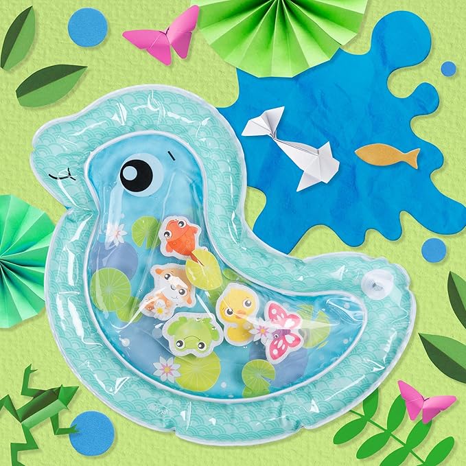 Playgro Sensory Pond Pat and Play Tummy Time Mat - Improve Baby's Sight & Touch Senses with Mess-Free Fun - Ideal Tummy Time Toy for 3+ Months - Engaging Infant Toy for Tummy Time & Floor Play