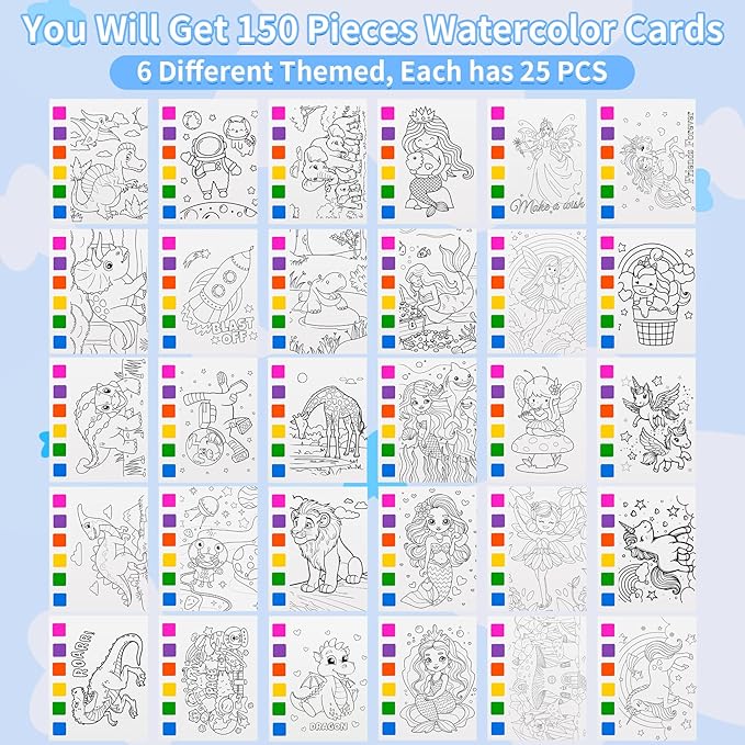 Rotu Water Coloring Books for Kids Party Favors for Kids 4-8, 30 Pack Birthday Gifts Classroom Prizes Goodie Bags Stuffers Bulk Art Craft Supplies, 210Pcs
