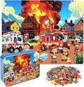 LELEMON Puzzles for Kids Ages 4-6, Fire Fighting 60 Piece Puzzles for Kids Ages 3-5 in a Metal Box, Educational Jigsaw Puzzles Childrens Puzzle Games Puzzle Toys for Girls and Boys