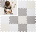 Enovoe Soft Baby Play Mat - Non-Toxic, Interlocking EVA Foam Tiles, 16 Pieces - Safe, Cushioned Floor Play Area for Kids, Infants & Toddlers - Ideal for Playrooms, Nurseries, and Home Gyms (12" x 12")