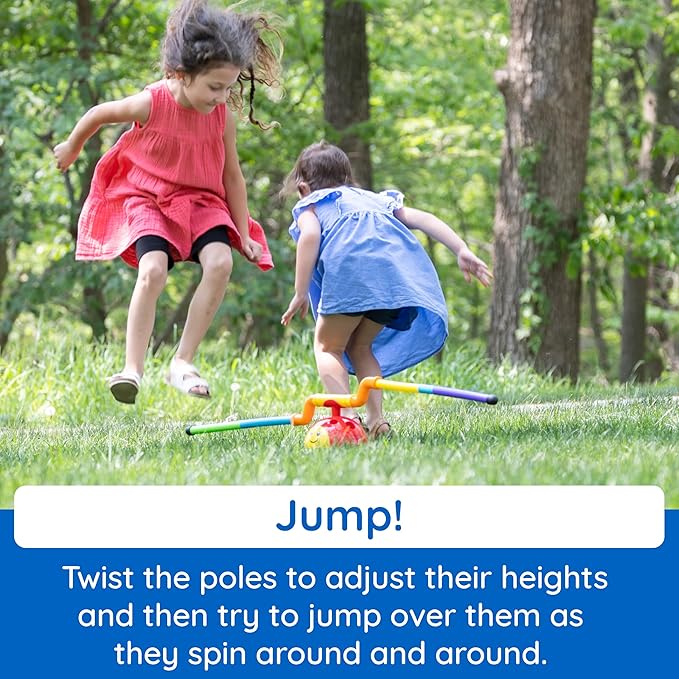 Fat Brain Toys 2-in-1 Musical Jump 'n Toss, Active Indoor/Outdoor Games for Kids Ages 4+, Fun Toys, Kids Activities
