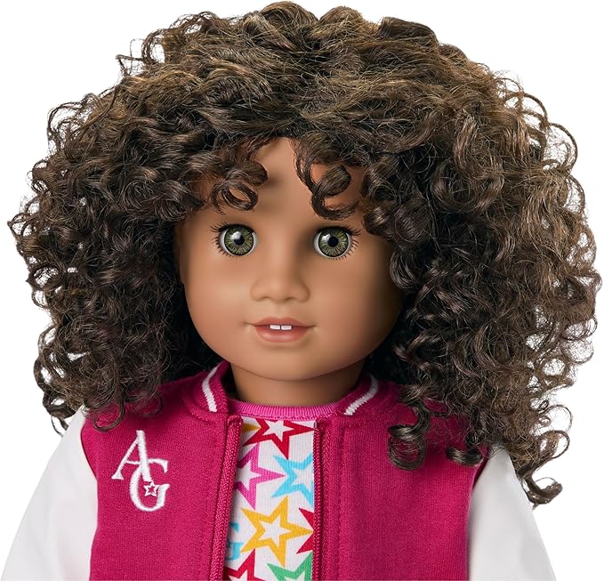 American Girl, Truly Me 18-inch Doll #132 with Hazel Eyes, Curly Dark-Brown Hair, Tan Skin, for Ages 6+