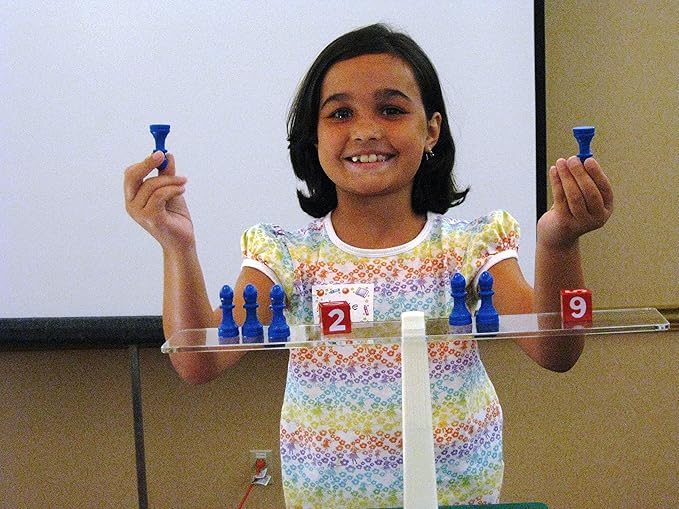 Hands-On Equations® Class Set for Teacher and 20 Students. Includes The Teacher Demonstration Balance Scale & Game Pieces and 20 Sets of Student manipulatives. Grade 3 and up.