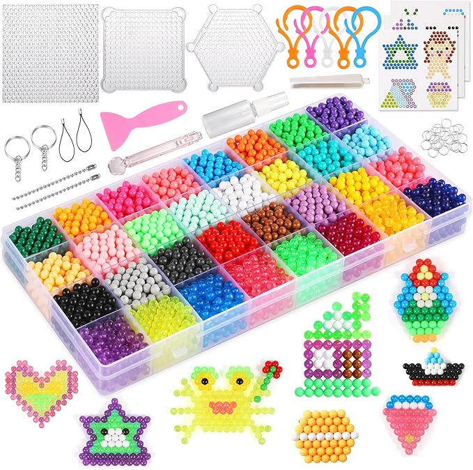 Non-Iron Fuse Beads Kit 3220 Pcs Beads in 32 Colors Unlimited Creativity Starter Kit