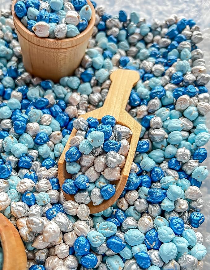 Colored Chickpeas for Sensory Play and Sensory Bins - Many Different Seasonal Colors (4 Cups, Winter 2)