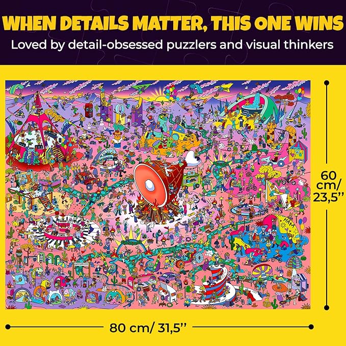 QUOKKA 1000 Piece Puzzle for Adults and Teens – Desert Whirl Adult Jigsaw Puzzles with Hidden Secrets & Audio Story – Detailed Visual Puzzle Game for Focus & Relaxation with Twist – FSC Certified Gift