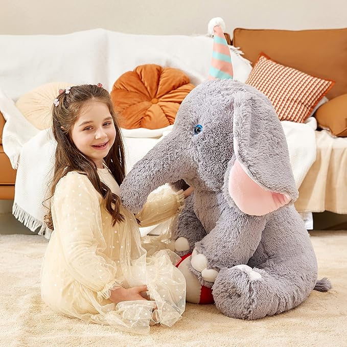 IKASA Giant Elephant Stuffed Animal Plush Toy, 31" Large Big Jumbo Soft Plushie Toys for Kids Girls Boys Girlfriend
