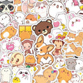 BulbaCraft Kawaii Animal Stickers - Cute Decals for Water Bottles – Cartoon Animal Stickers - Cute Japanese Kawaii Decals, Gifts for Women & Men