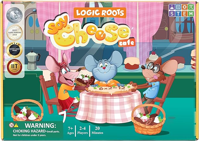 Say Cheese Multiplication Game - Fun Math Board Game for 7-10 Year Olds, Easy Start Advanced STEM Toy, Perfect Educational Gift for Girls & Boys, Homeschoolers, Grade 2 and Up