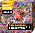 QUOKKA 1000 Piece Puzzle for Adults and Teens – Desert Whirl Adult Jigsaw Puzzles with Hidden Secrets & Audio Story – Detailed Visual Puzzle Game for Focus & Relaxation with Twist – FSC Certified Gift