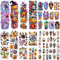 Kids Full Arm Temporary Tattoo, 52 Sheets Halloween Fake Tattoos Realistic for Boys Girls Halloween Party Favors, Pumpkin Ghost Reaper Bat Vampire Coffin Witch Rainbow Cat Spaceship Lasting Tattoos