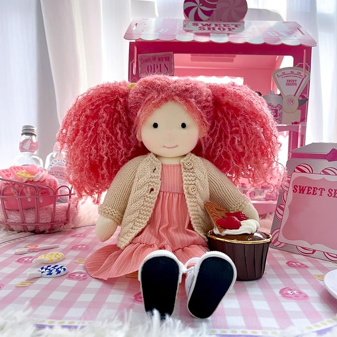 BlissfulPixie Waldorf Handmade Rag Doll - Personalized Collectors Plush for Kids Birthday Present With Beautiful Box-Caroline 12"