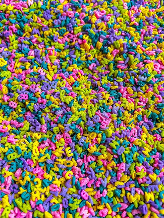 2 Cups of Tropical Rainbow Alphabet Pasta Sensory Bin Filler for Senosry Table