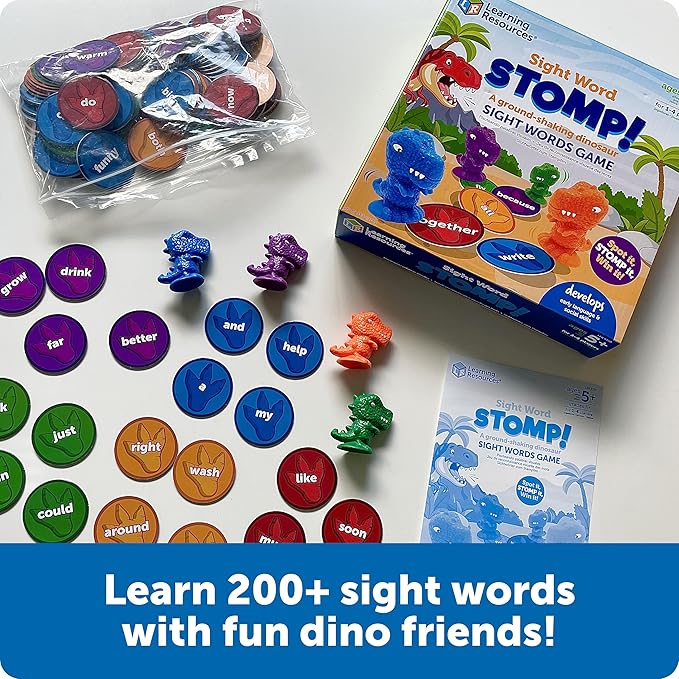 Sight Word Stomp!, Educational Indoor Games, Preschool Alphabet ,Toddler Brain Toys, Toddler Preschool Learning, 114 Pieces, Age 5+
