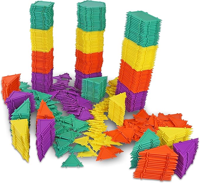 3D Building Set for Learning Math, Includes Many Online Activities, Jumbo Size, 512-pc, Made in USA