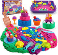 YIDESTARS Sensory Play Kit: Sand Art & Ice Cream Toy - 4lbs Colorful Sand,Molds,Tools,Sandbox w/Lid - Fun Gift for Kids(3-8)