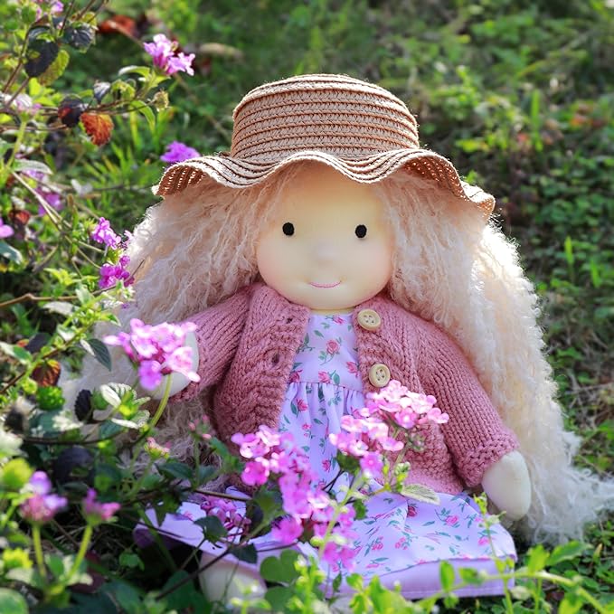 BlissfulPixie Waldorf Handmade Rag Doll - Personalized Collectors Plush for Kids Birthday Present With Beautiful Box-Darcy 12"