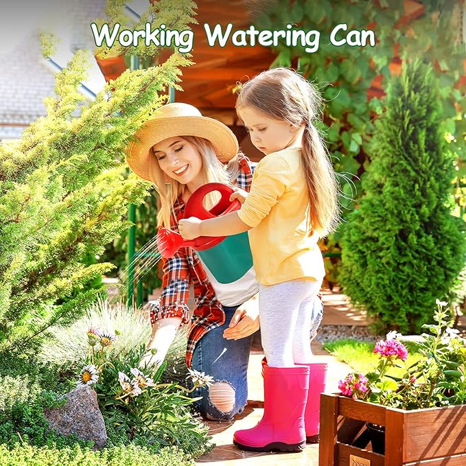CUTE STONE Kids Gardening Tool Set, Garden Toys with Wheelbarrow, Watering Can, Shovel, Flower Garden Building Toy, Pretend Play Outdoor Indoor Activities Stem Toy Gifts for Boys Girls