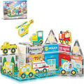 PicassoTiles Magnet Tile Building Blocks Metro City Themed Playset with 8 Character Action Figures Magnetic Tiles STEM Learning Early Education Toy Construction Set Toddlers Boys Girls Ages 3+ PTQ24