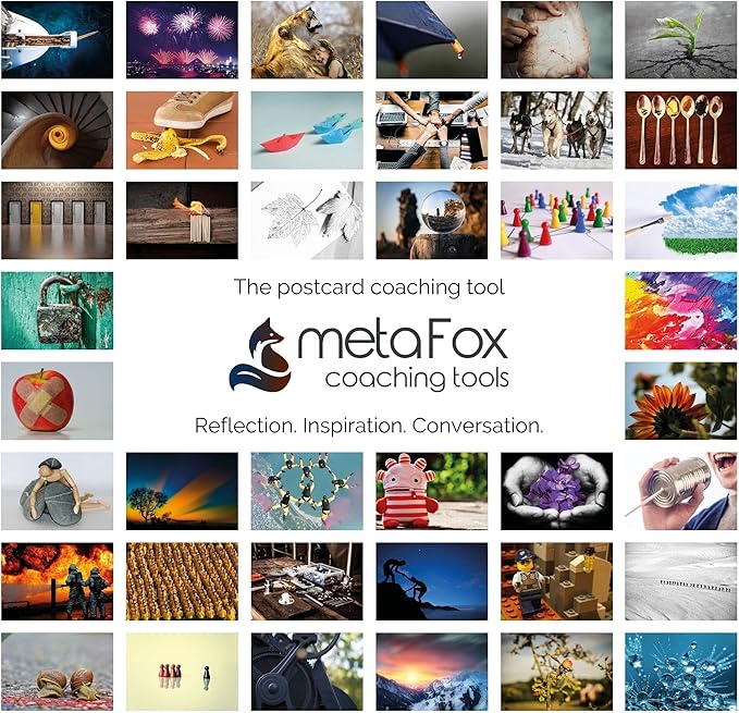 metaFox | Leading Change Postcards Pack | 52 Cards for Coaching & Change Management | Based on the 8-Step Process for Leading Change by John P Kotter