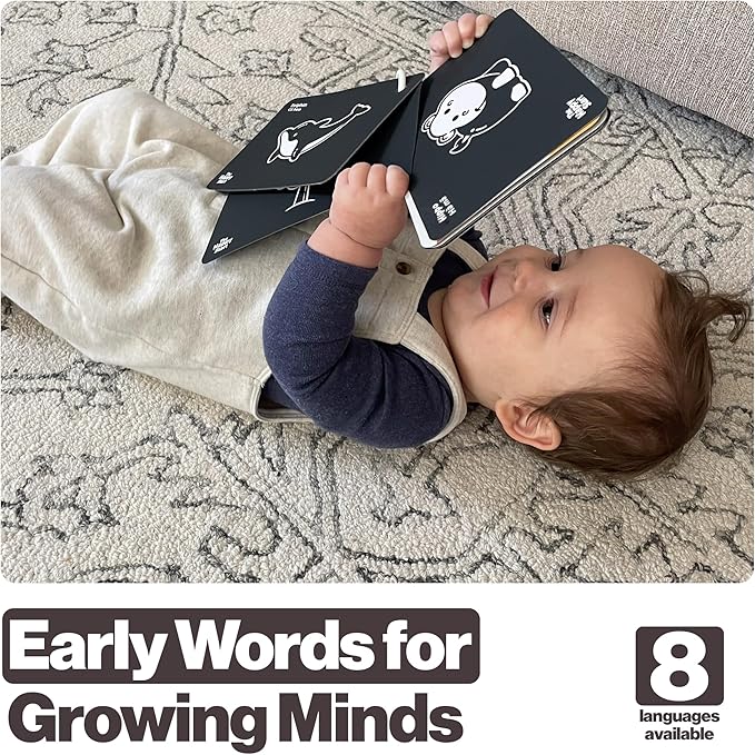 Happy Start High Contrast Baby Cards for Newborns - Black & White Cards, Water-Resistant, BPA-Free, Portable Educational Flashcards for Visual Stimulation, Award-Winning, Ages 0+(English & Vietnamese)