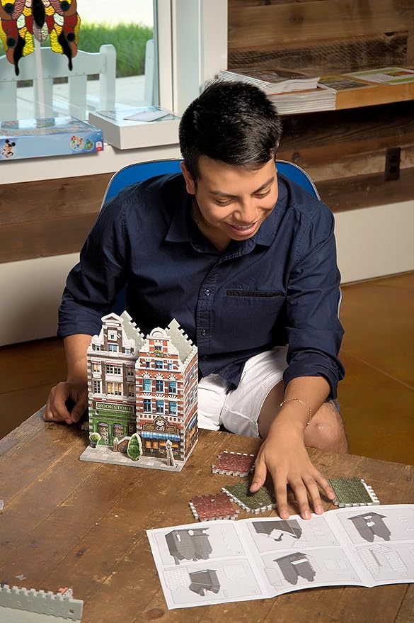 Wrebbit3D Hotel 3D Puzzle | Urbania Collection | 295 Jigsaw Puzzle Pieces | Charming and Unique Streetscape of a Small Town
