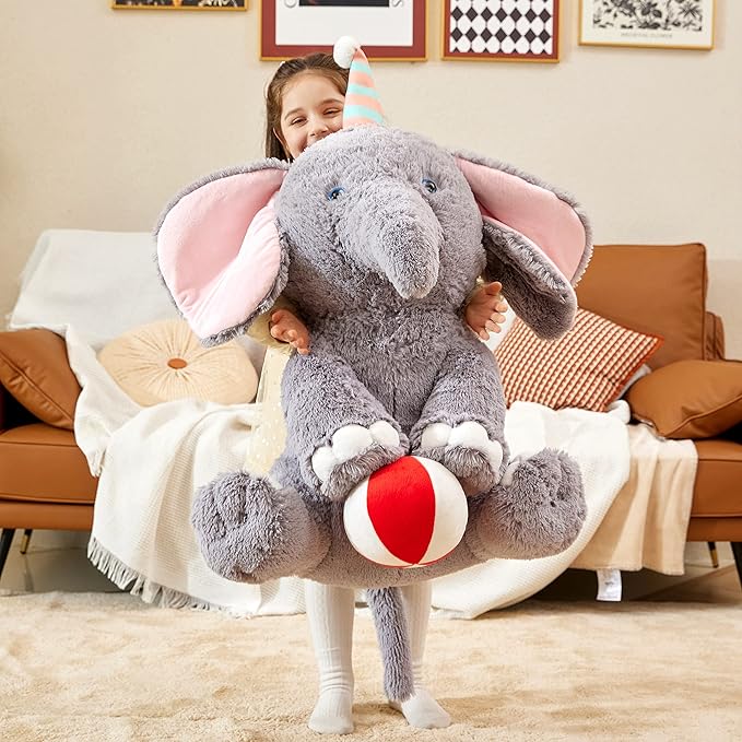 IKASA Giant Elephant Stuffed Animal Plush Toy, 31" Large Big Jumbo Soft Plushie Toys for Kids Girls Boys Girlfriend