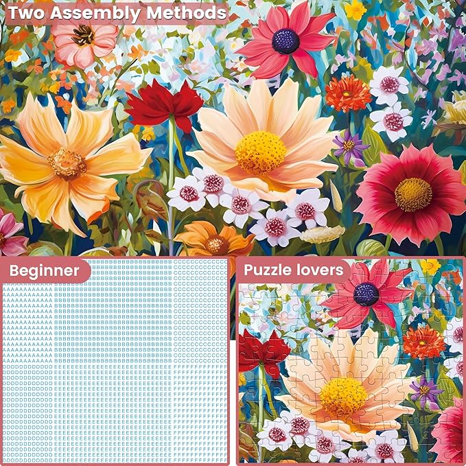 Jigsaw Puzzles 300 Pieces for Adults, 300 Pieces Flower Puzzle Recycled Cardboard Paper Puzzles Coolest Challenging Puzzles for Kids Adults Elderly 20.5 * 15IN