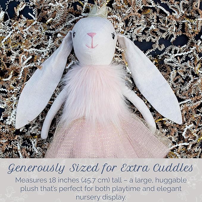 MON AMI Princess Bunny Stuffed Doll - 18", Soft & Cuddly Plush Animal Doll for Kids of All Ages, Use as Toy or Room Décor