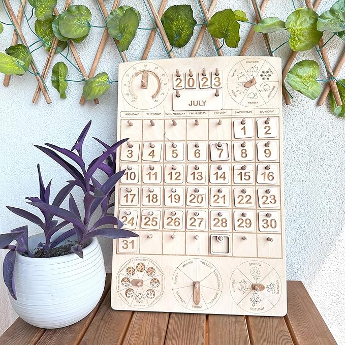 Montessori Calendar, Toddler Calendar, Perpetual Calendar, Classroom calendar, Montessori Learning Calendar, Christmas Gift for Kids