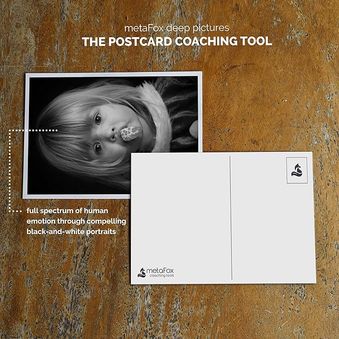 metaFox deep Pictures “Portraits of Emotions” – 52 Black and White Coaching Cards for Emotional Awareness, Therapy Tools for Teens and Adults, Visual Reflection Deck for Counselors and Facilitators