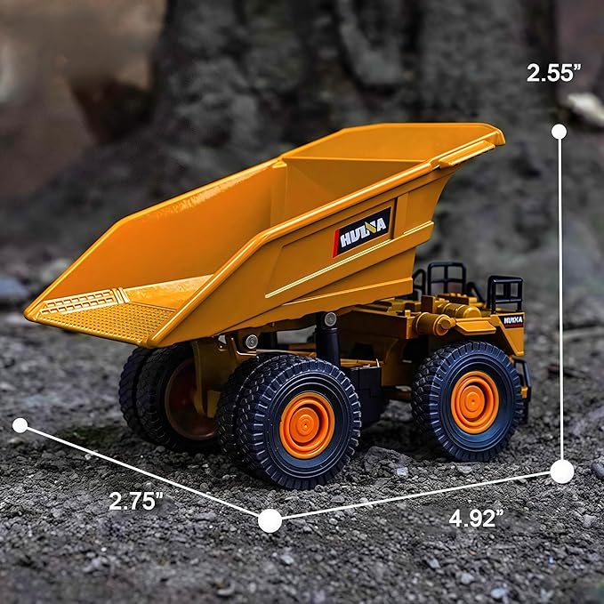 Gemini&Genius Dump Truck Toy for Kids, Alloy Construction Vehicle Toy 1:60 Scale Diecast Site Dumper Collectible Alloy Model Toys for Kids and Decoration for House