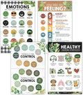 Hadley Designs Feelings Chart For Kids Ages 4-8- Emotions Chart For Toddlers 3-5, Counseling Feelings Posters For Classroom Calming Corner, Social Emotional Learning Posters, Farmhouse Classroom Decor