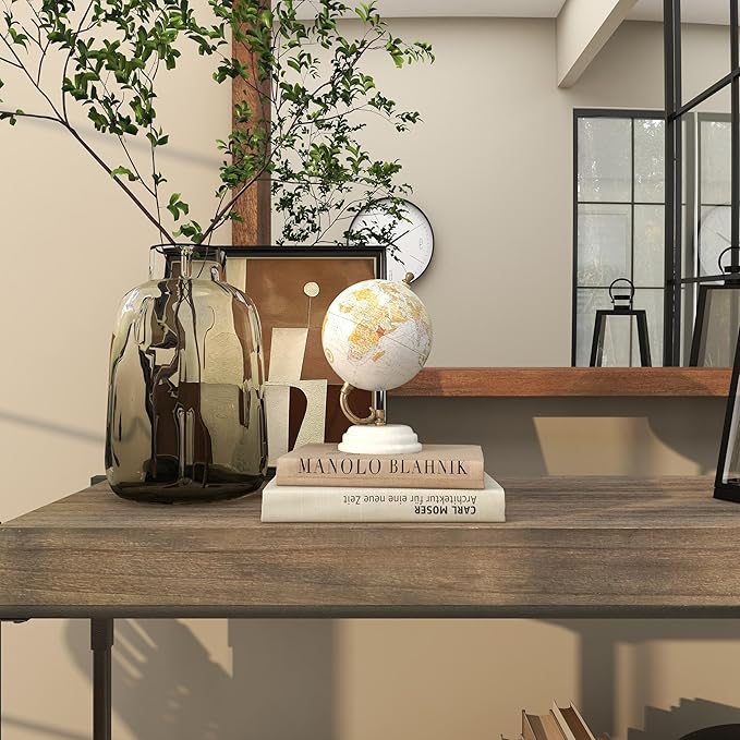 Deco 79 Marble Globe with White Marble Base, 5' x 5' x 8', White