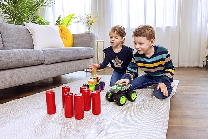 Exploding Monster Truck Toy with Explosive Crash Sounds and Lights, Smash It Up Again and Again, 8.7” Monster Truck Toys for Boys Kids Ages 3, 4-7 & Above | Toddler Toys for 3 Year Old Boys Gift