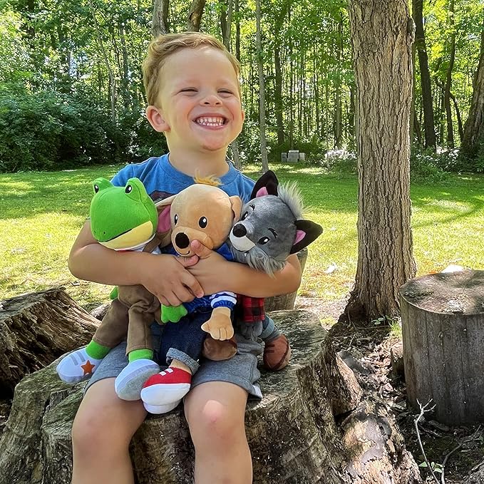 Playtime by Eimmie Soft Baby Doll Dougie The Dog - 14" Plush Rag Doll with Clothes, Embroidered Features for Girls, Boys, Toddlers & Infants - Educational Stuffed Animal for Imaginative Play