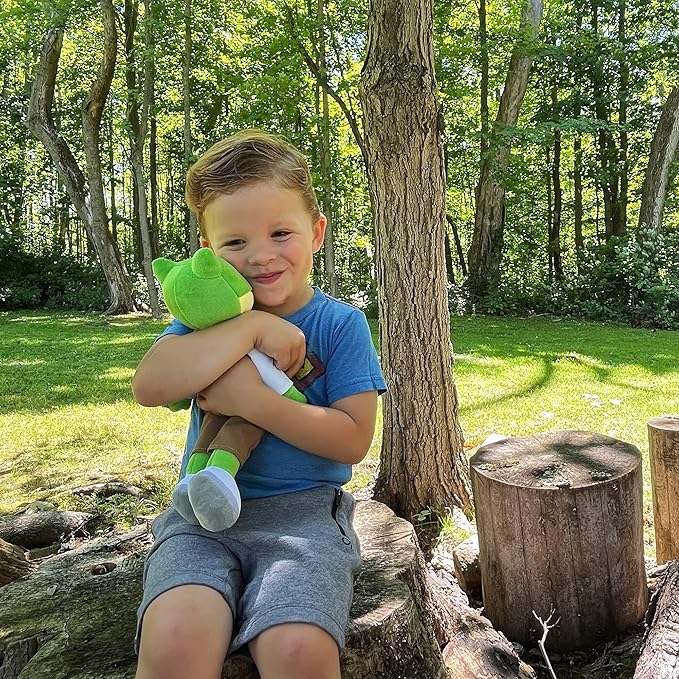 Playtime by Eimmie Soft Baby Doll Freddy The Frog - 14" Plush Rag Doll with Embroidered Features for Girls, Boys, Toddlers & Infants - Educational Stuffed Animal for Imaginative Play