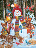 White Mountain Visiting The Snowman Winter Puzzles 500 Pieces Theme Jigsaw Puzzle for Kids Adults and Family
