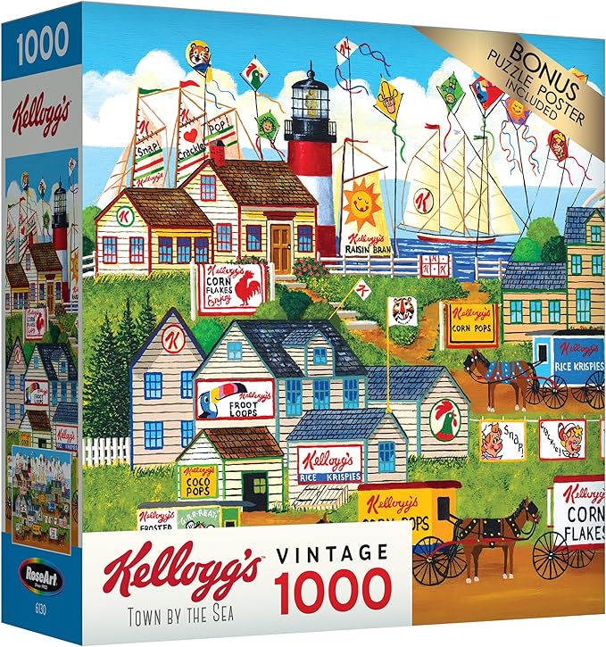 RoseArt - Kellogg's - Town by The Sea - 1000 Piece Jigsaw Puzzles for Adults