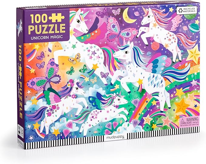 Mudpuppy Unicorn Magic – 100 Piece Jigsaw Puzzle with Colorful and Fun Illustrations of Sparkling Unicorns for Children Ages 5 and Up