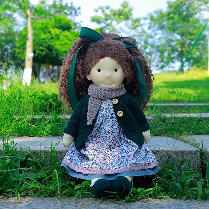 BlissfulPixie Handmade Waldorf Collect Rag Doll Birthday Present for Girl with Exquisite Box - Sophia 12"
