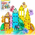 SYNCFUN Magnetic Building Tiles Jungle Animal Set for Kids, 50PCS Including 7 Cute Animals, Educational STEM Toy for Boys & Girls Ages 3-5 4-8, Christmas Birthday Party Gift for Toddlers