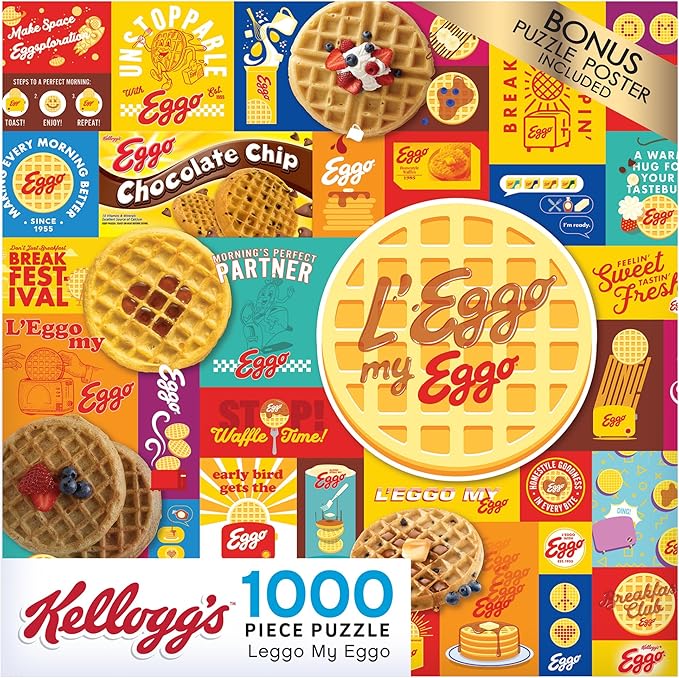 RoseArt - Kellogg's - Leggo My Eggo - 1000 Piece Jigsaw Puzzles for Adults
