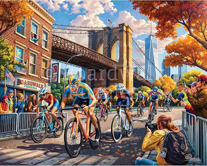 Boardwalk Puzzles Bike Race - 500 Piece Jigsaw Puzzle for Adults, Made in USA