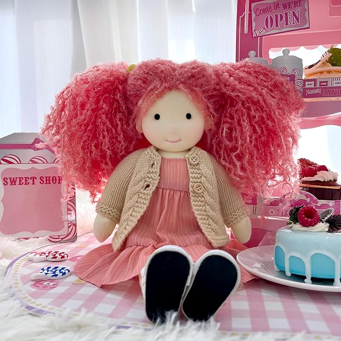 BlissfulPixie Waldorf Handmade Rag Doll - Personalized Collectors Plush for Kids Birthday Present With Beautiful Box-Caroline 12"